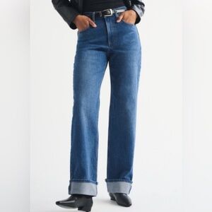 Abercrombie & Fitch High-Rise Wide Leg Jeans in Medium Blue